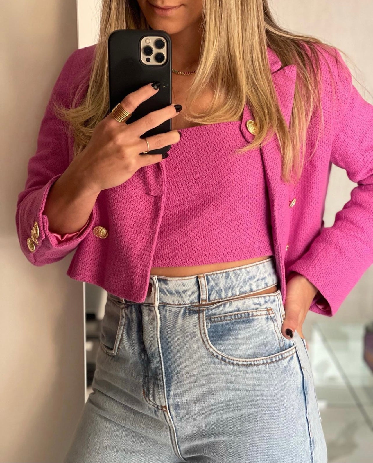 Sophia Tweed Blazer in Pink