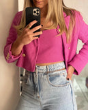 Sophia Tweed Blazer in Pink