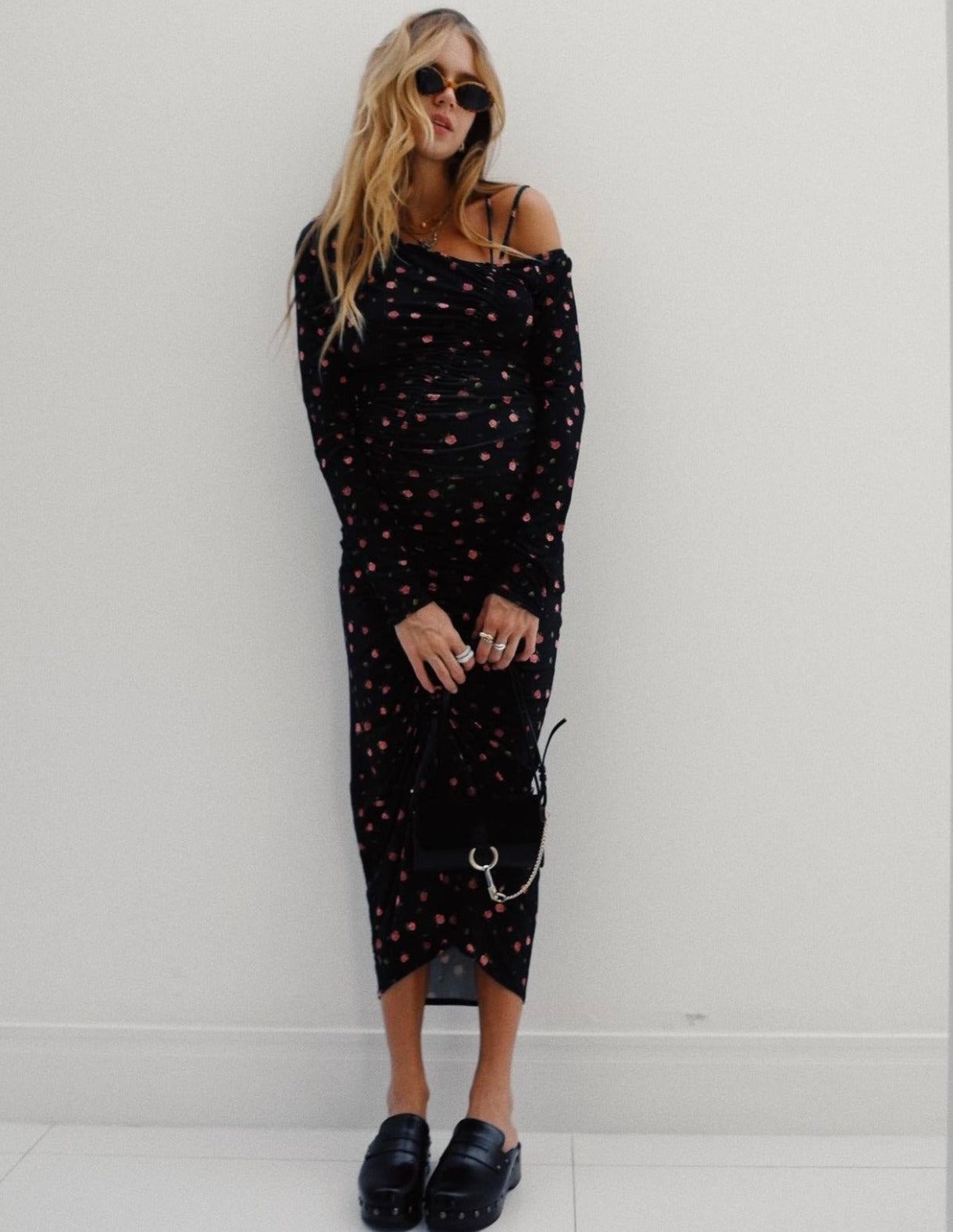 Monique Midi Dress in Black