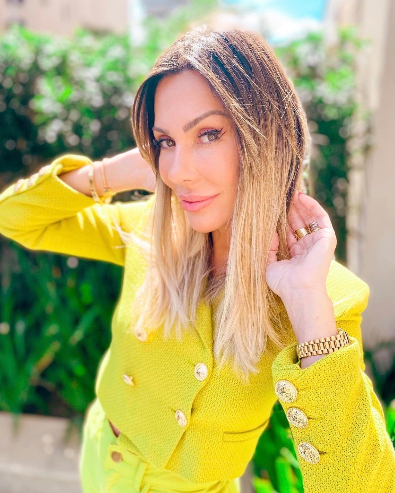 Sophia Tweed Blazer in Lime