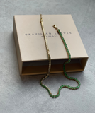 Emerald Tennis Necklace in 18k Gold Plated