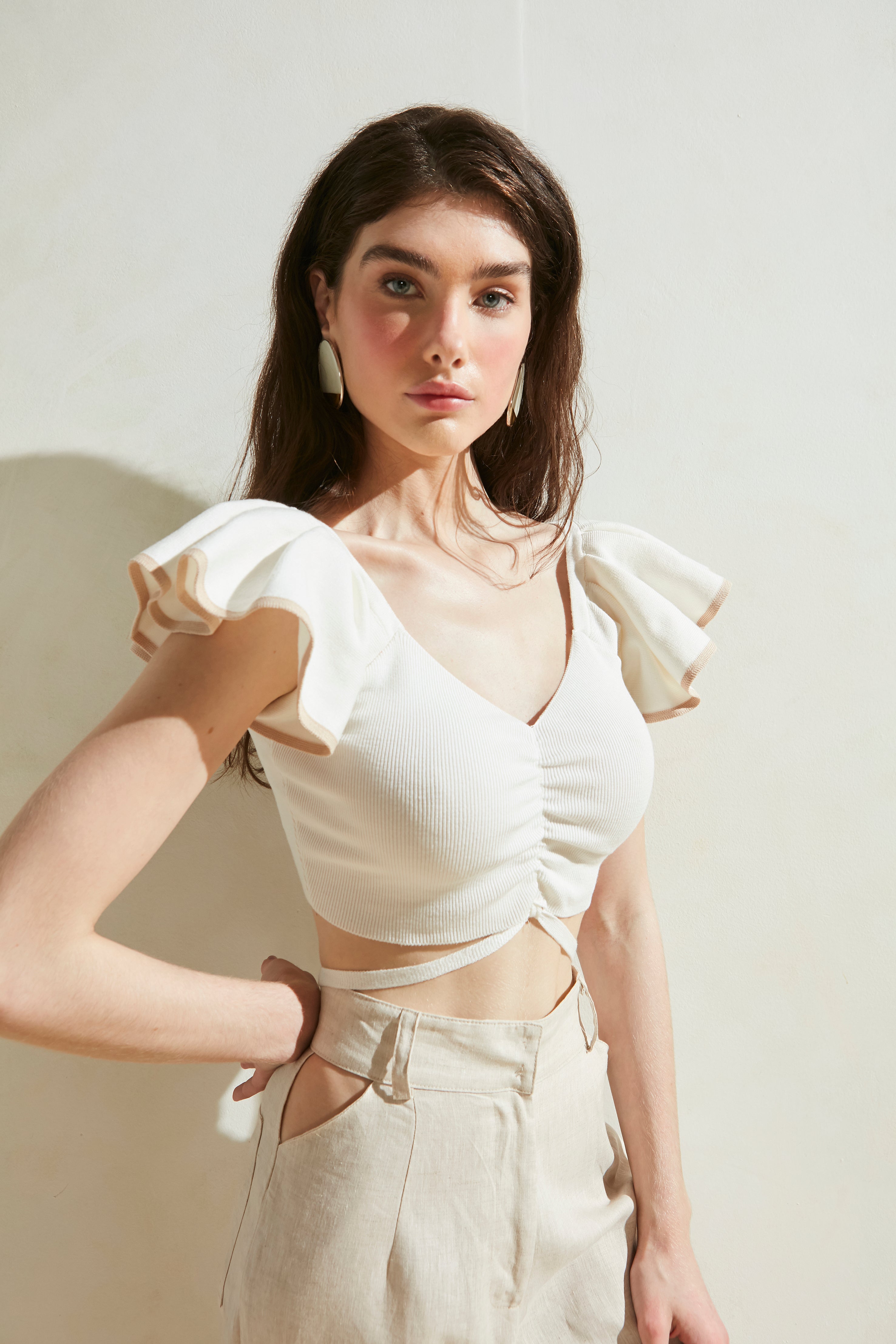 Naomi Linen Pants in Nude