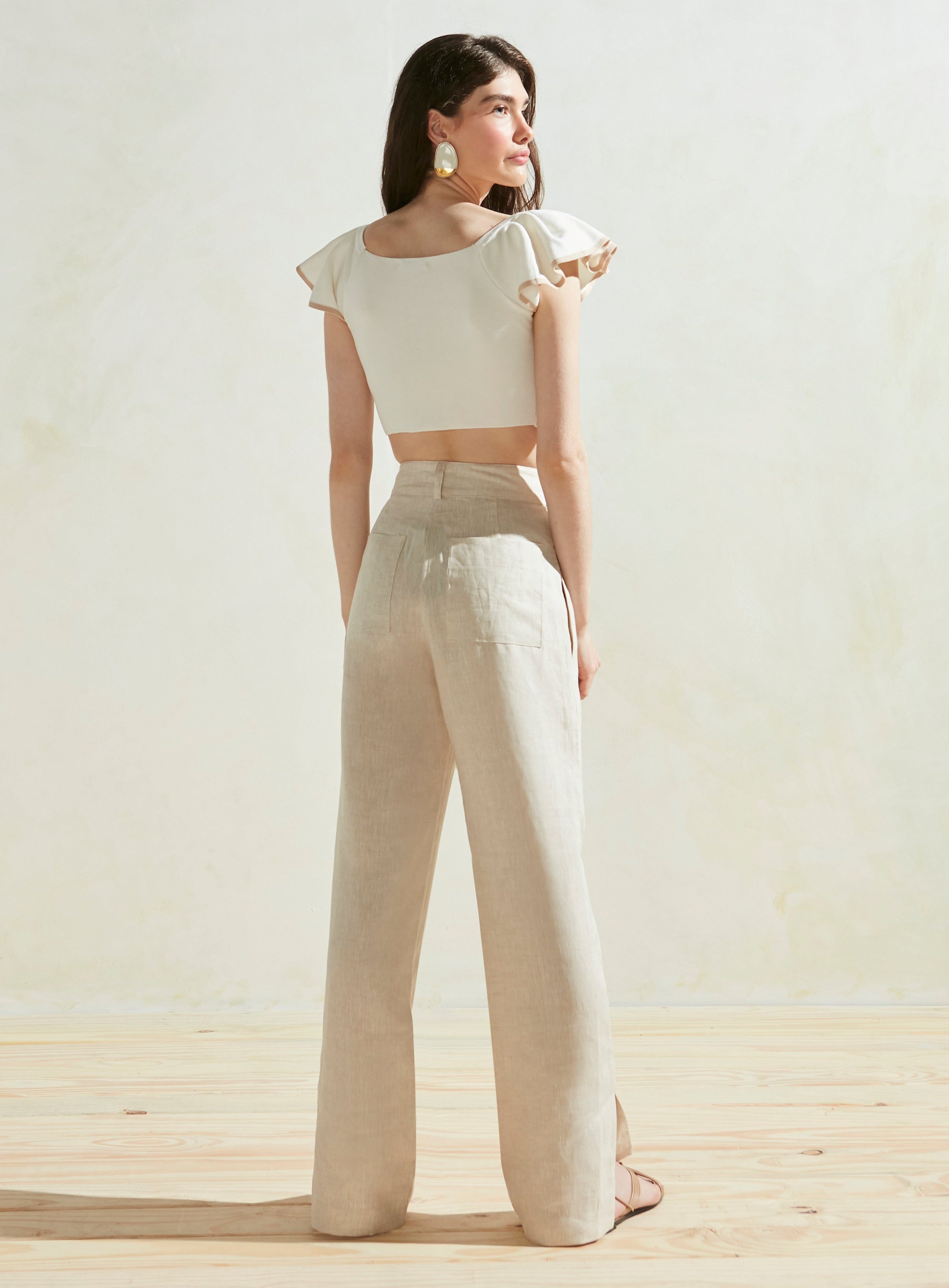 Mel Cropped Top in Off White