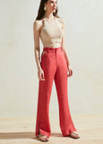 Naomi Linen Pants in Red