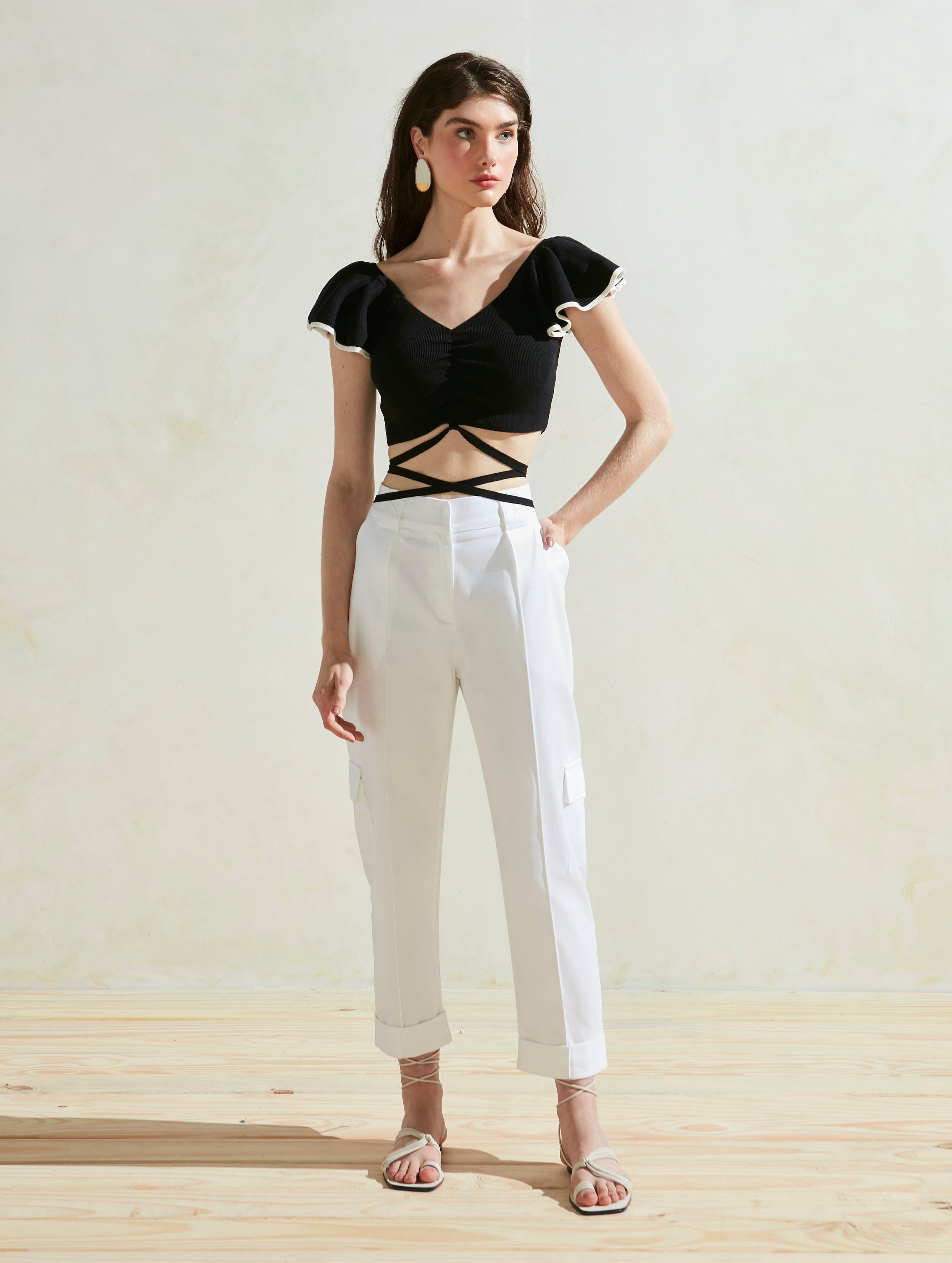 Mel Cropped Top in Black