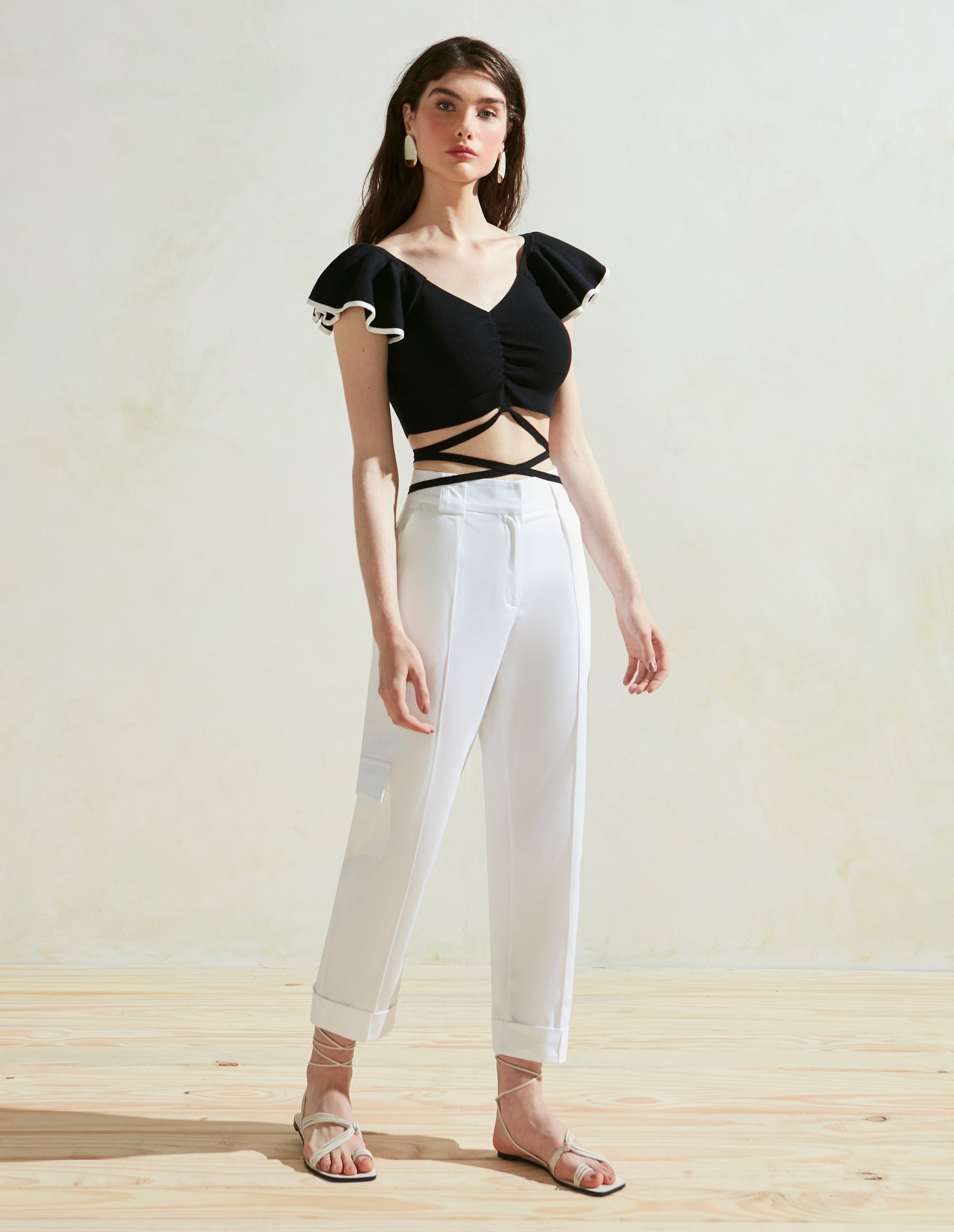 Mel Cropped Top in Black