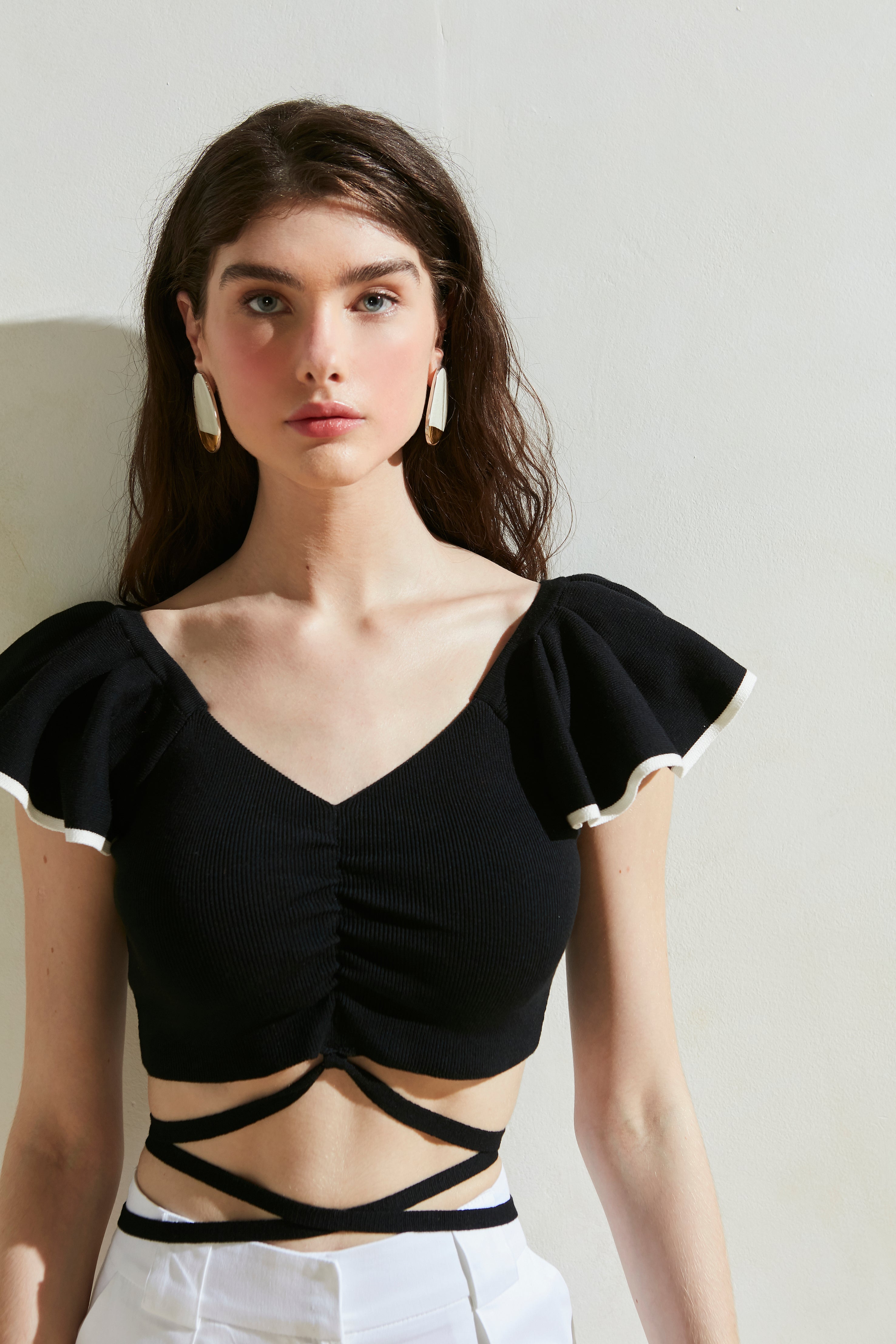 Mel Cropped Top in Black