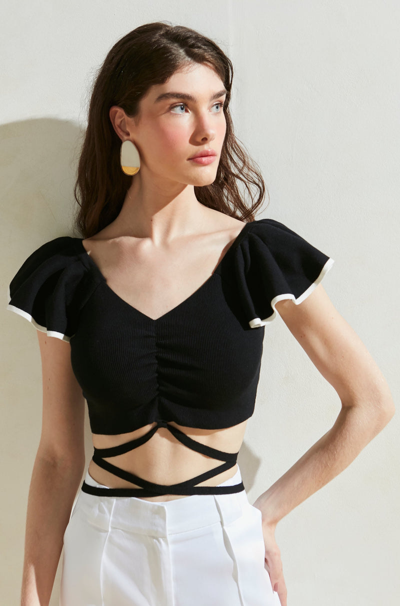 Mel Cropped Top in Black