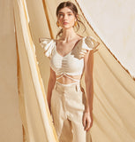 Mel Cropped Top in Off White