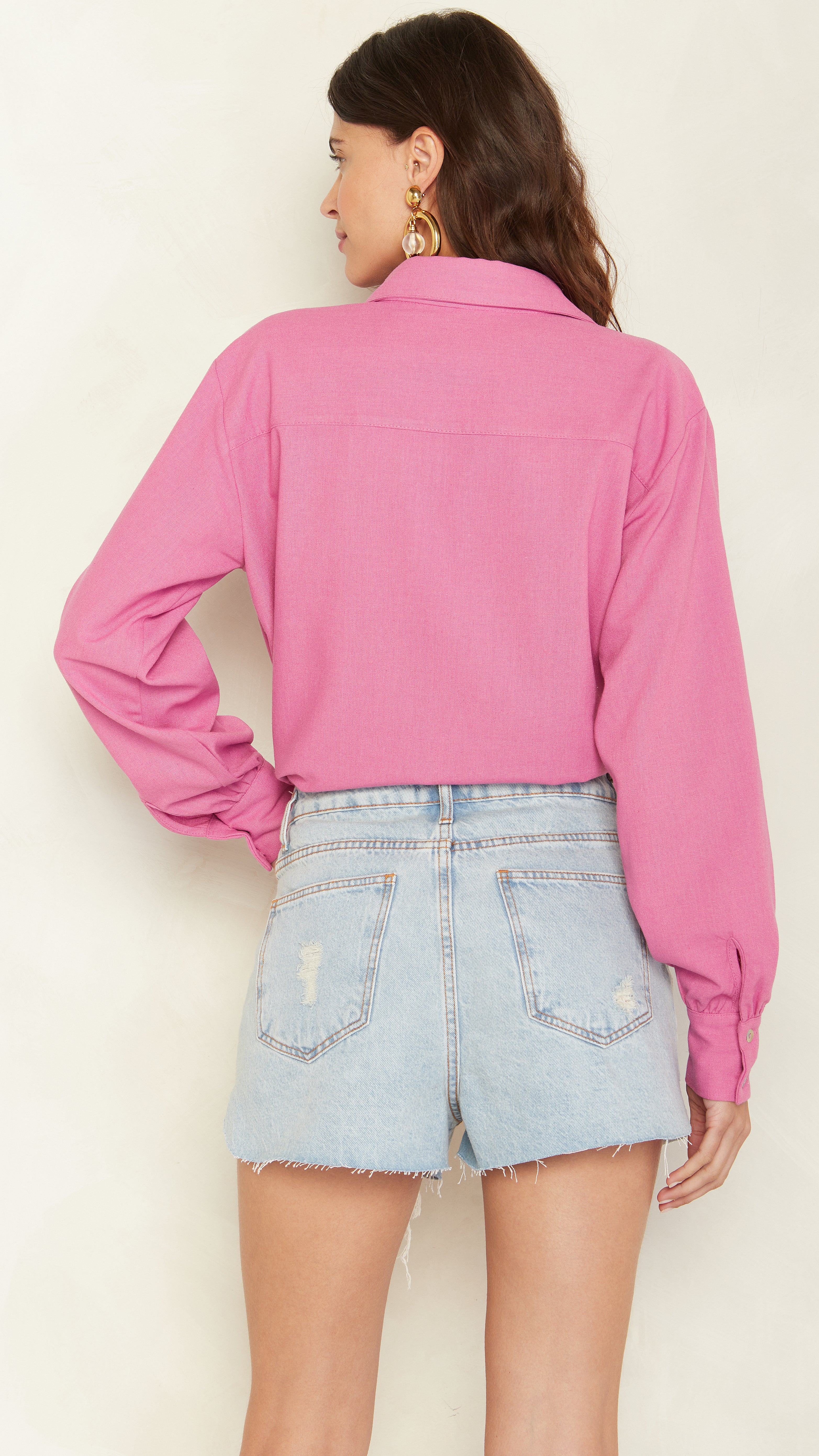 Natasha Linen Shirt in Pink