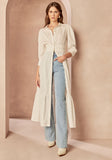 Kiara Cotton Maxi Shirt Dress in White