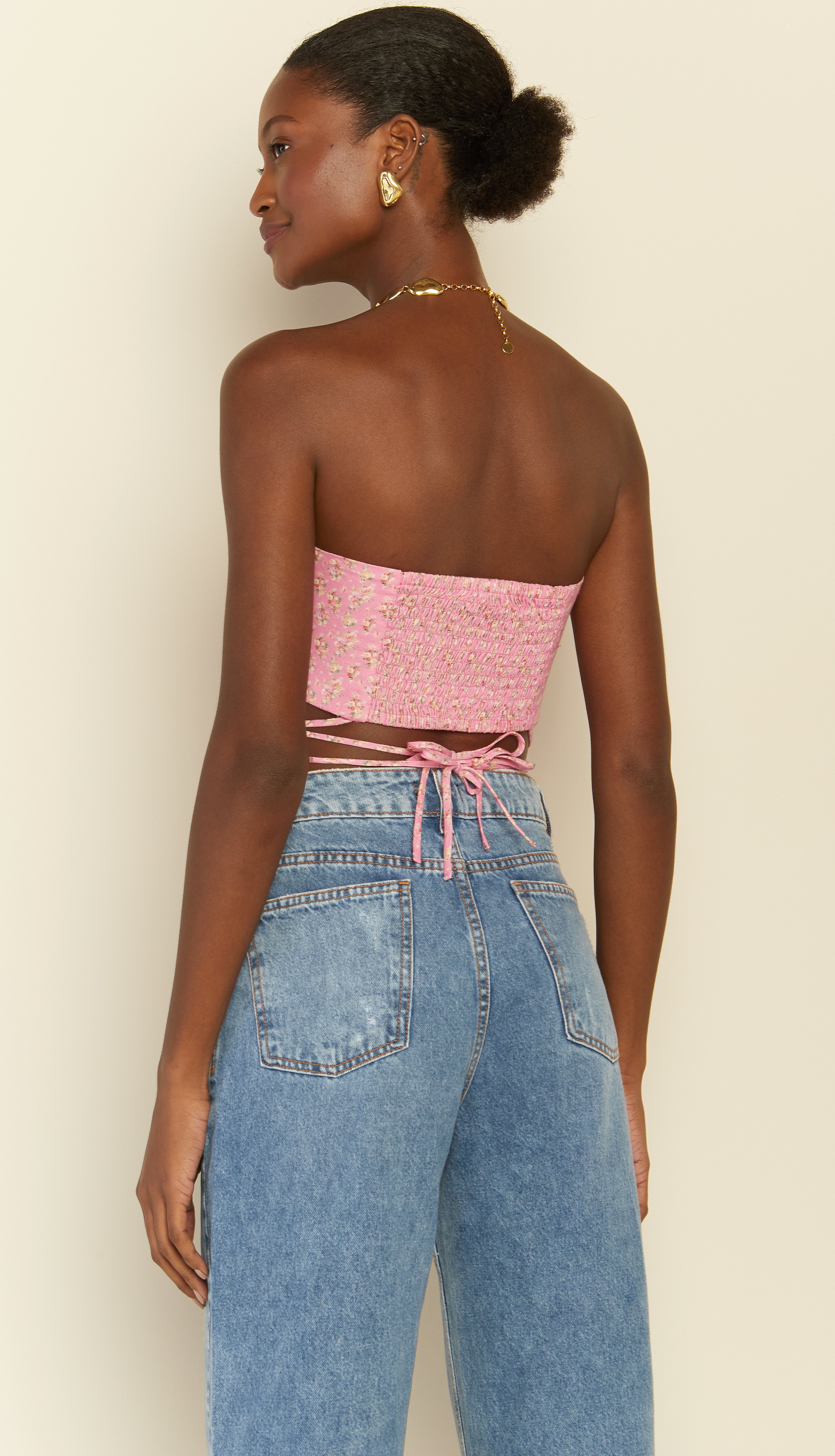 Nubia Cotton Top in Pink