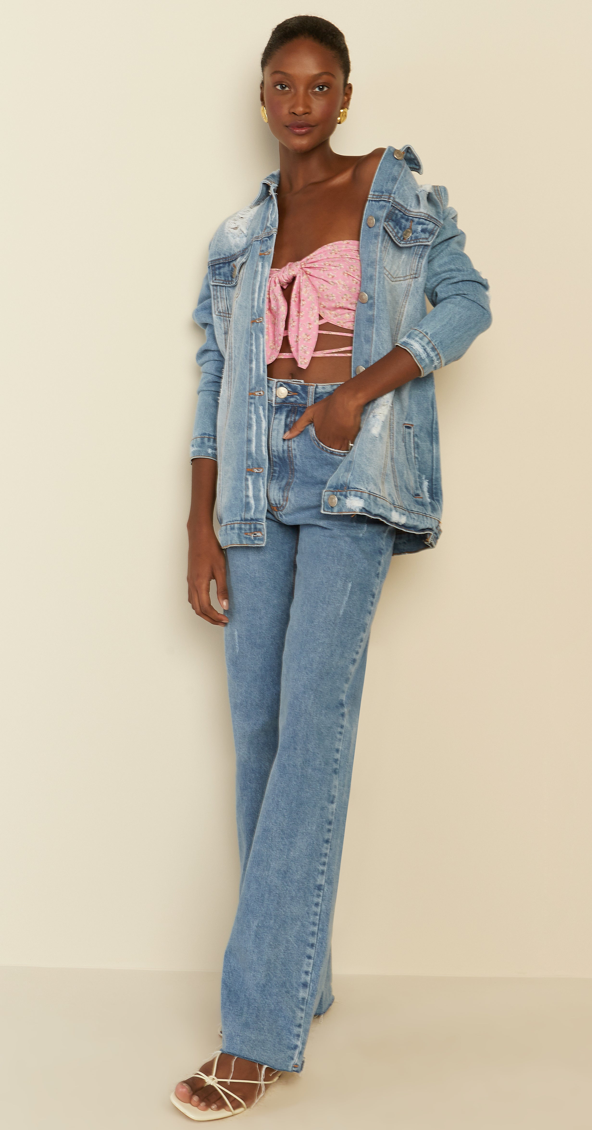 Nubia Cotton Top in Pink