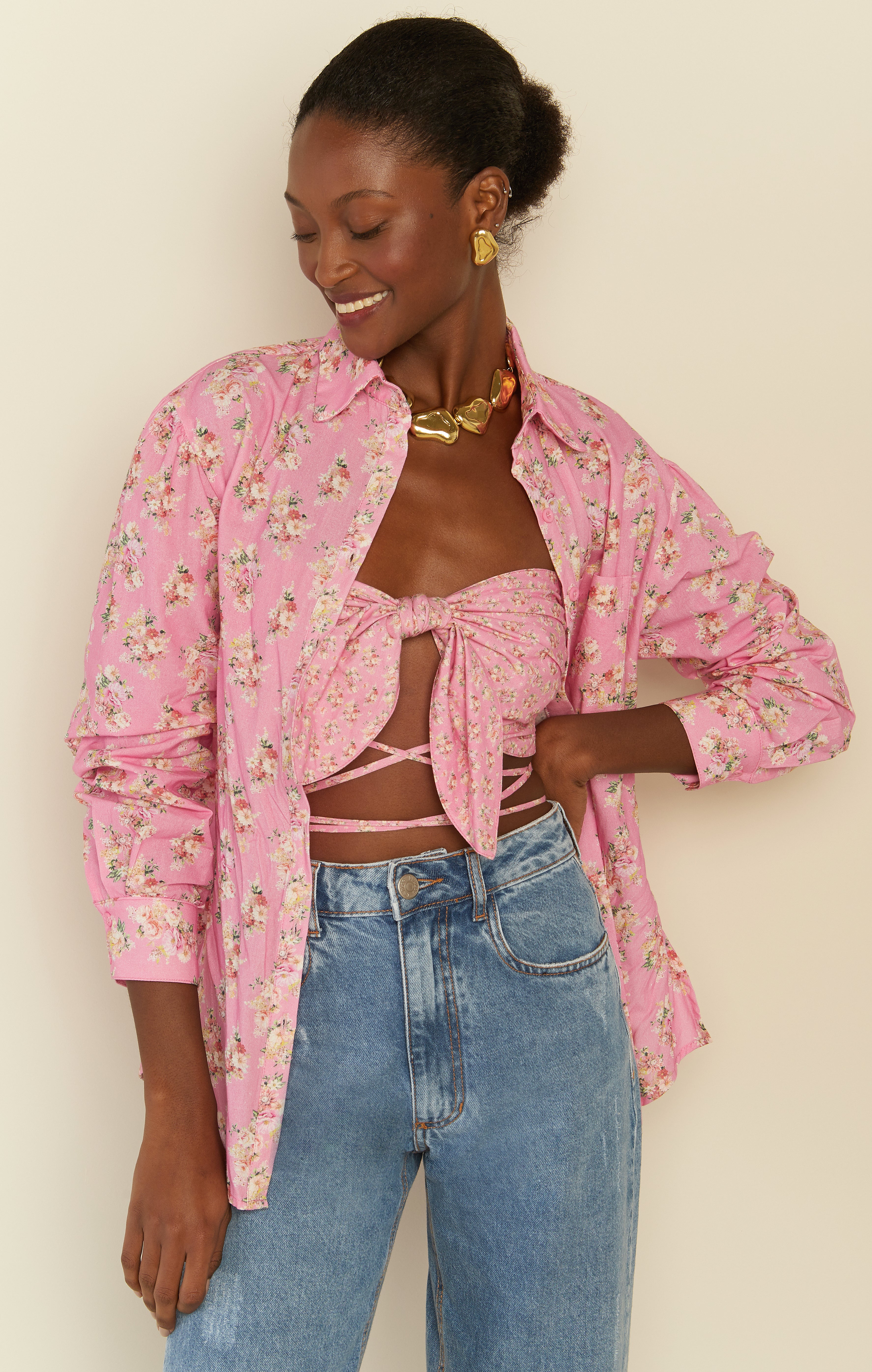 Liberty Nubia Cotton Shirt in Pink