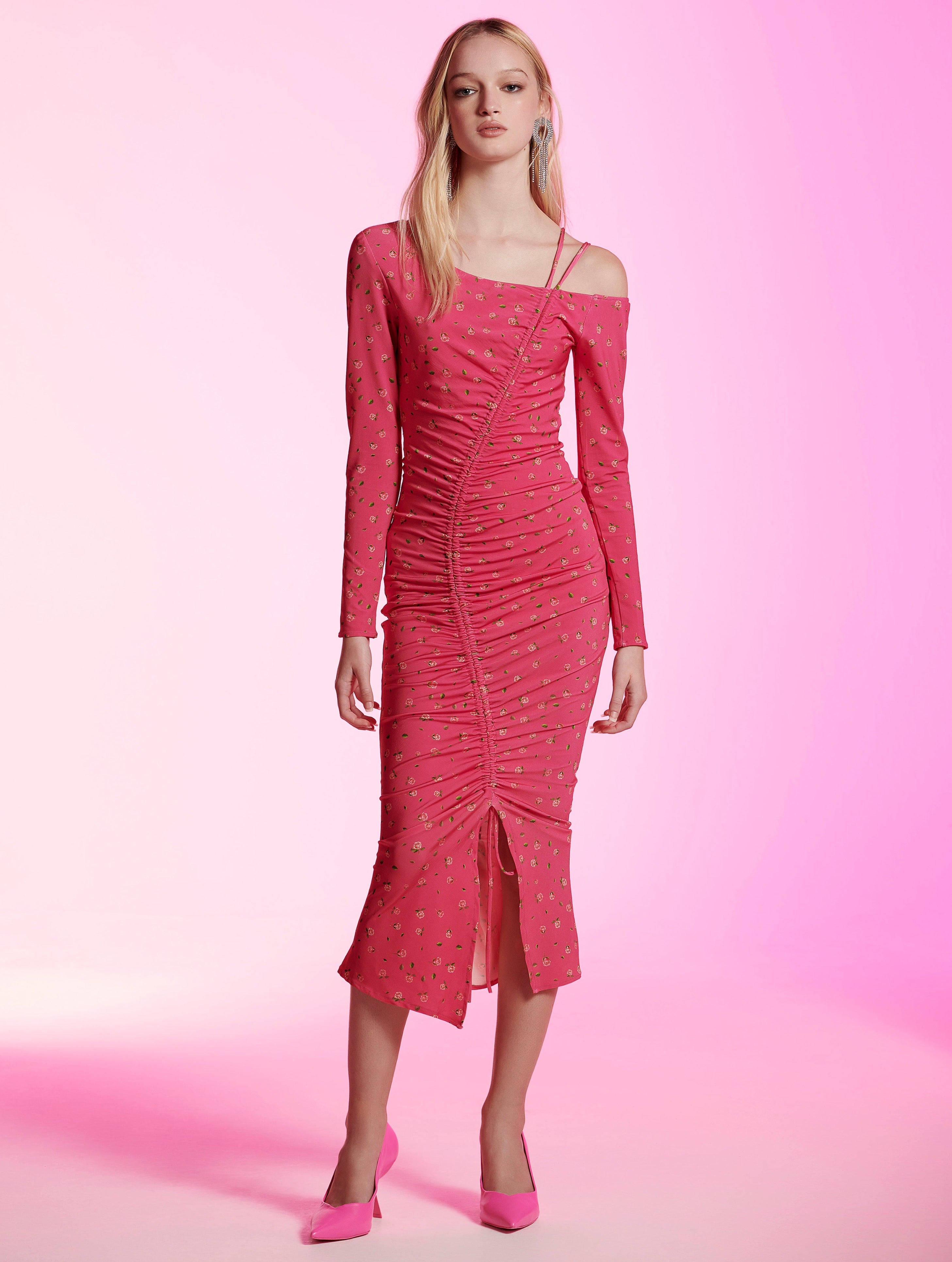 Monique Midi Dress in Pink