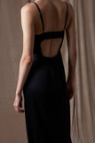 Let Your Love Flow Midi Slip Dress Black