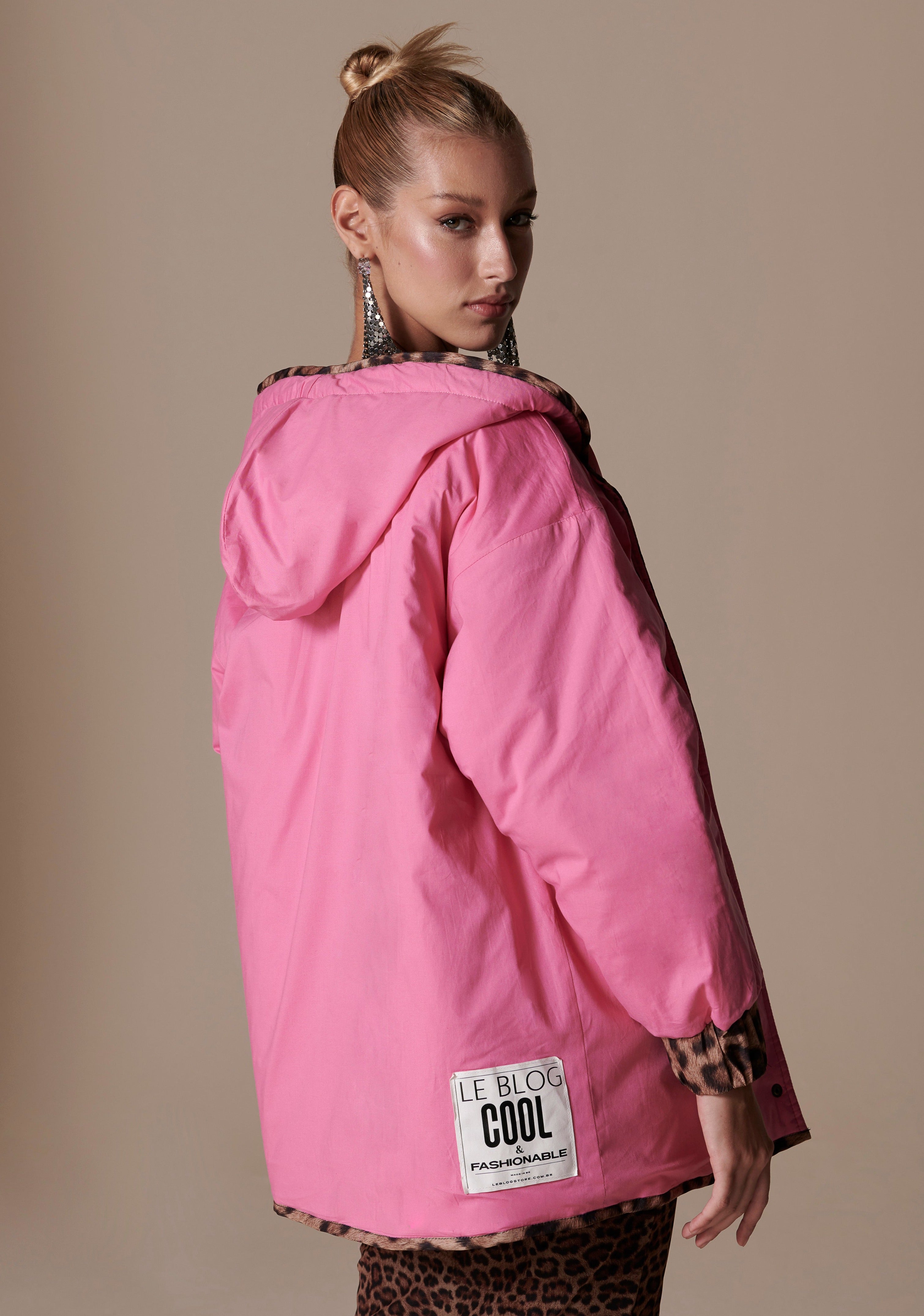 Leopard Reversible Parka Jacket