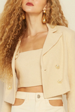Sophia Tweed Cropped Top in Ivory