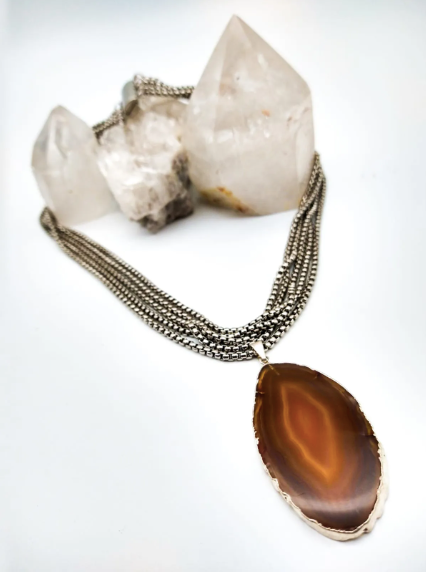 Brown Natural Agate Pendant