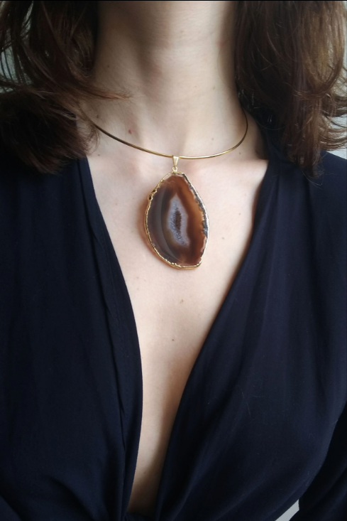 Brown Natural Agate Pendant