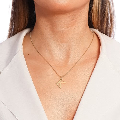 Large Name Initial Pendant 18k Gold Plated