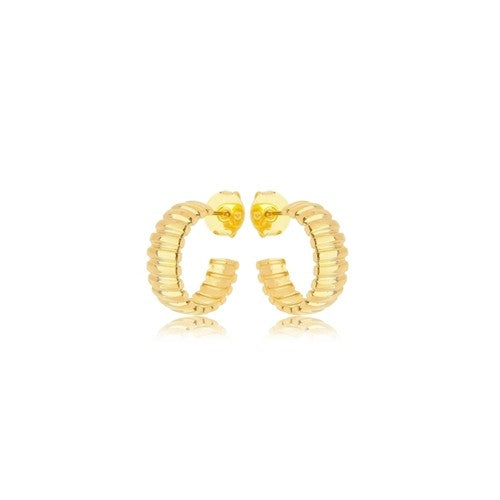 Textured Hoop Earring in 18k Gold