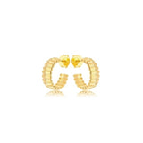 Textured Hoop Earring in 18k Gold