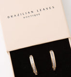 Diva Set Round Diamond Hinged Hoop Earrings