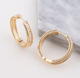 Diva Set Round Diamond Hinged Hoop Earrings