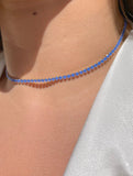 Cobalt Tennis Necklace in 18k Gold Plated
