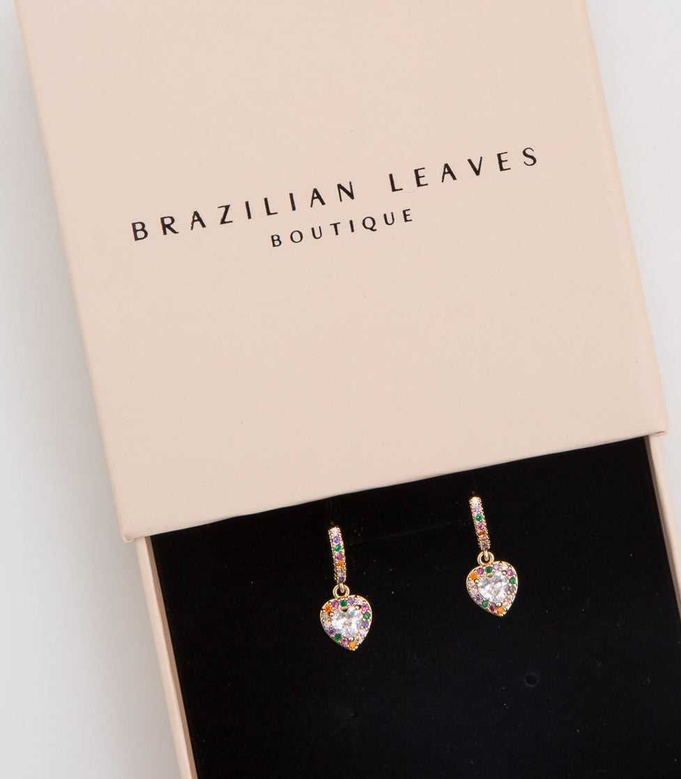 Selena Heart Earrings in 18k Gold Plated