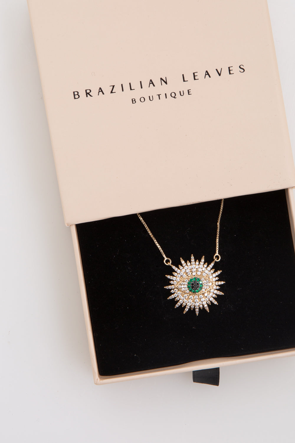 Diamond Sun Evil Eye Necklace