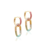 Bridgette Versatil Colorful Link Earring in 18k Gold