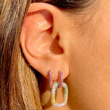 Bridgette Versatil Colorful Link Earring in 18k Gold