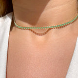 Emerald Tennis Necklace in 18k Gold Plated
