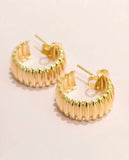 Textured Hoop Earring in 18k Gold