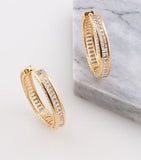 Diva Set Round Diamond Hinged Hoop Earrings