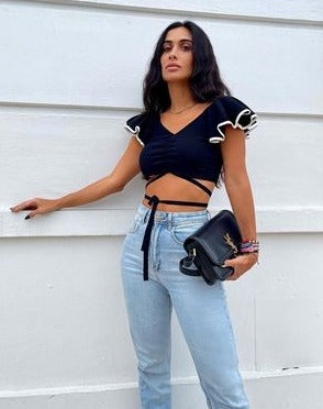 Mel Cropped Top in Black