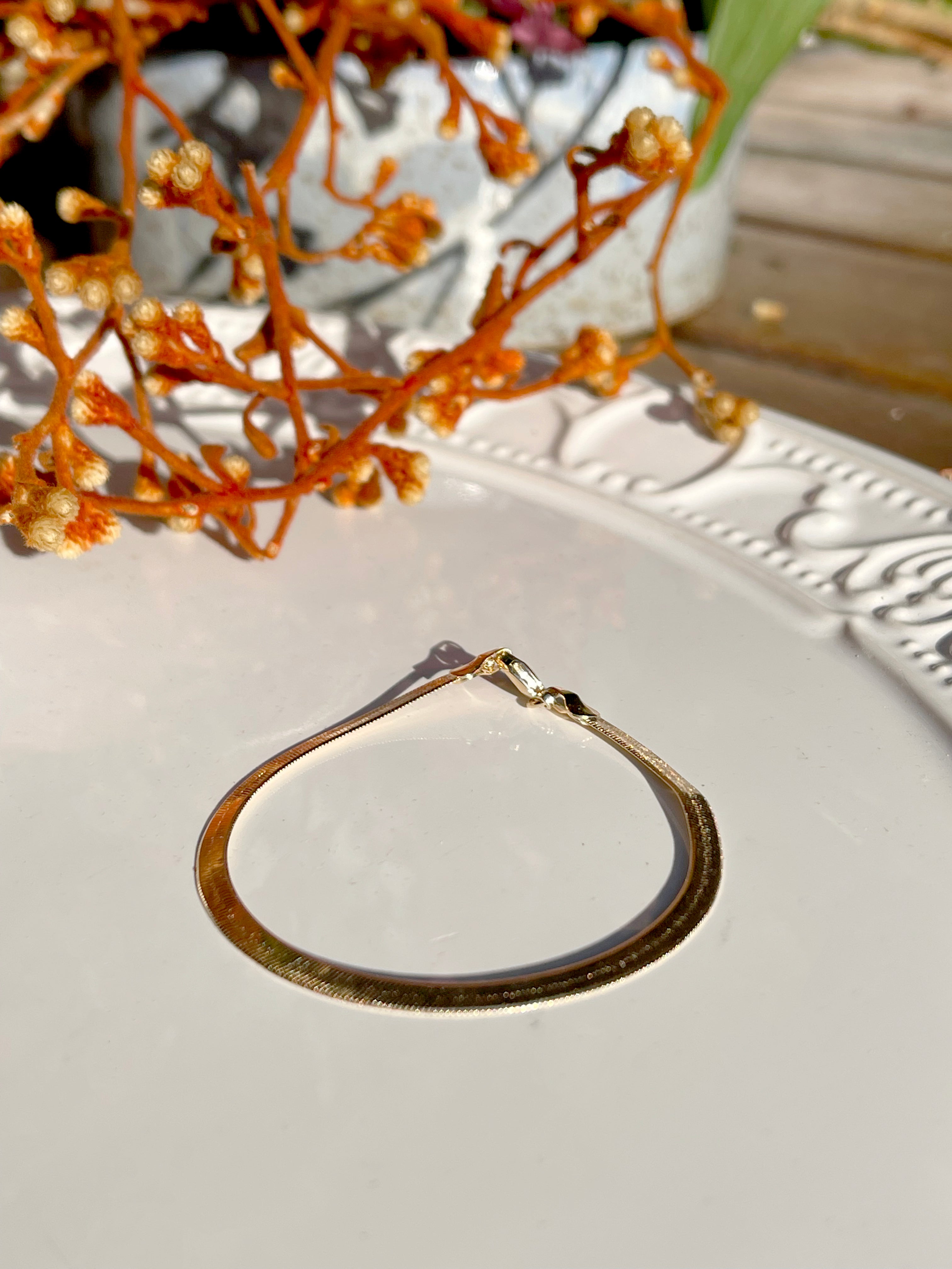 Thin Snake Bracelet in 18K Gold Plated