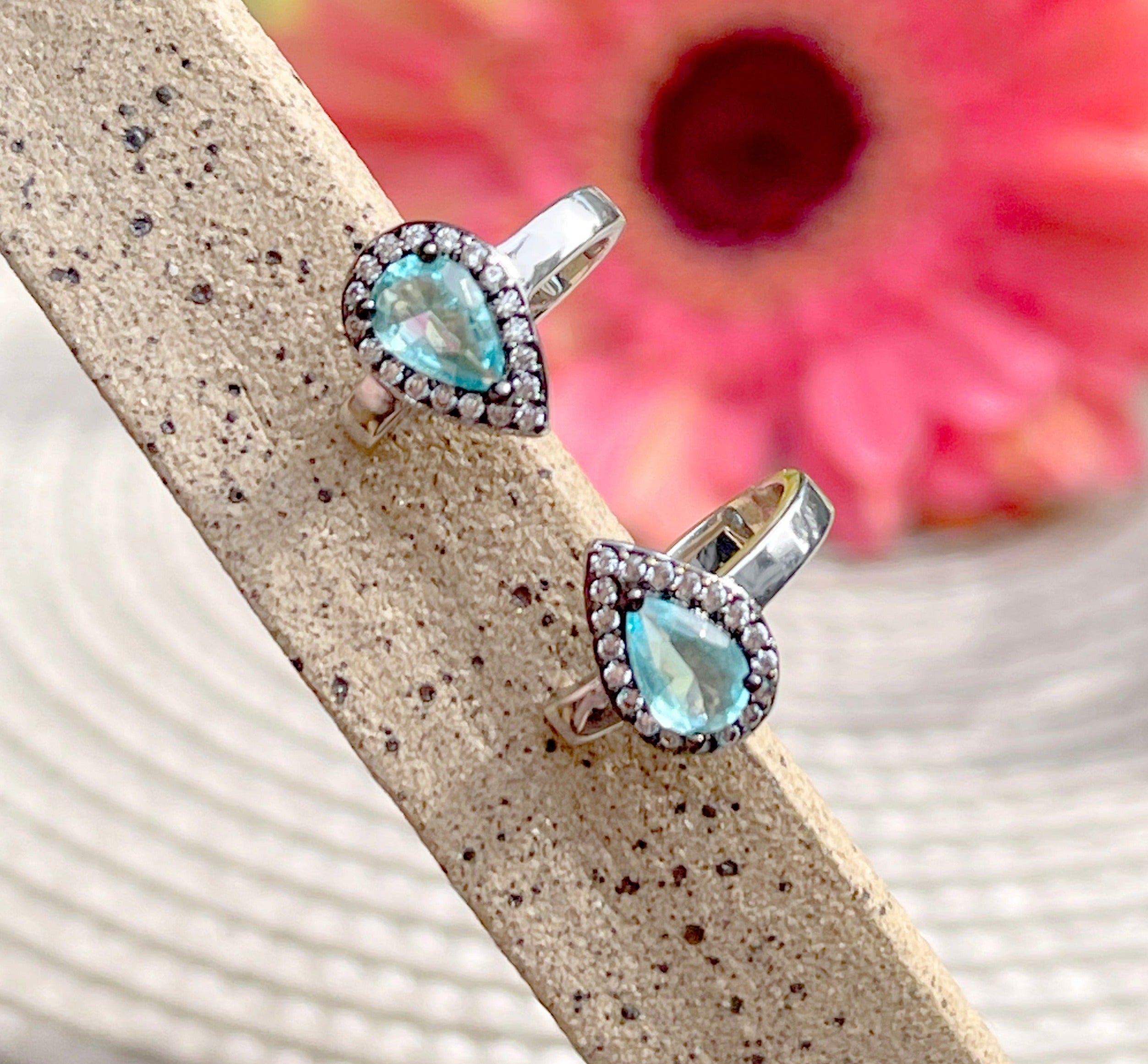 Blue Tourmaline Teardrop Ear Cuff