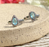 Blue Tourmaline Teardrop Ear Cuff