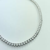 3 Prong Tennis Diamond Necklace