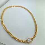 Curb Chain Necklace with Diamond