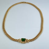 Curb Chain Necklace with Emerald
