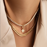 Diamond Tennis Necklace in Gold