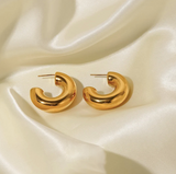 Small Chunky Gold Hoop Earrings