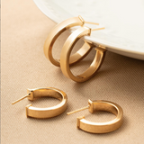 Hannah Hoops Earrings in 18k Gold Plated