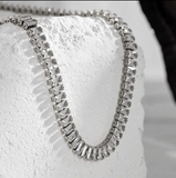 Baguette Diamond Tennis Necklace