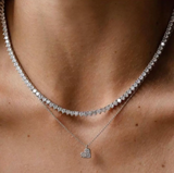 3 Prong Tennis Diamond Necklace