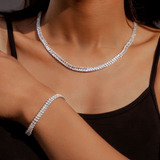 Baguette Diamond Tennis Necklace